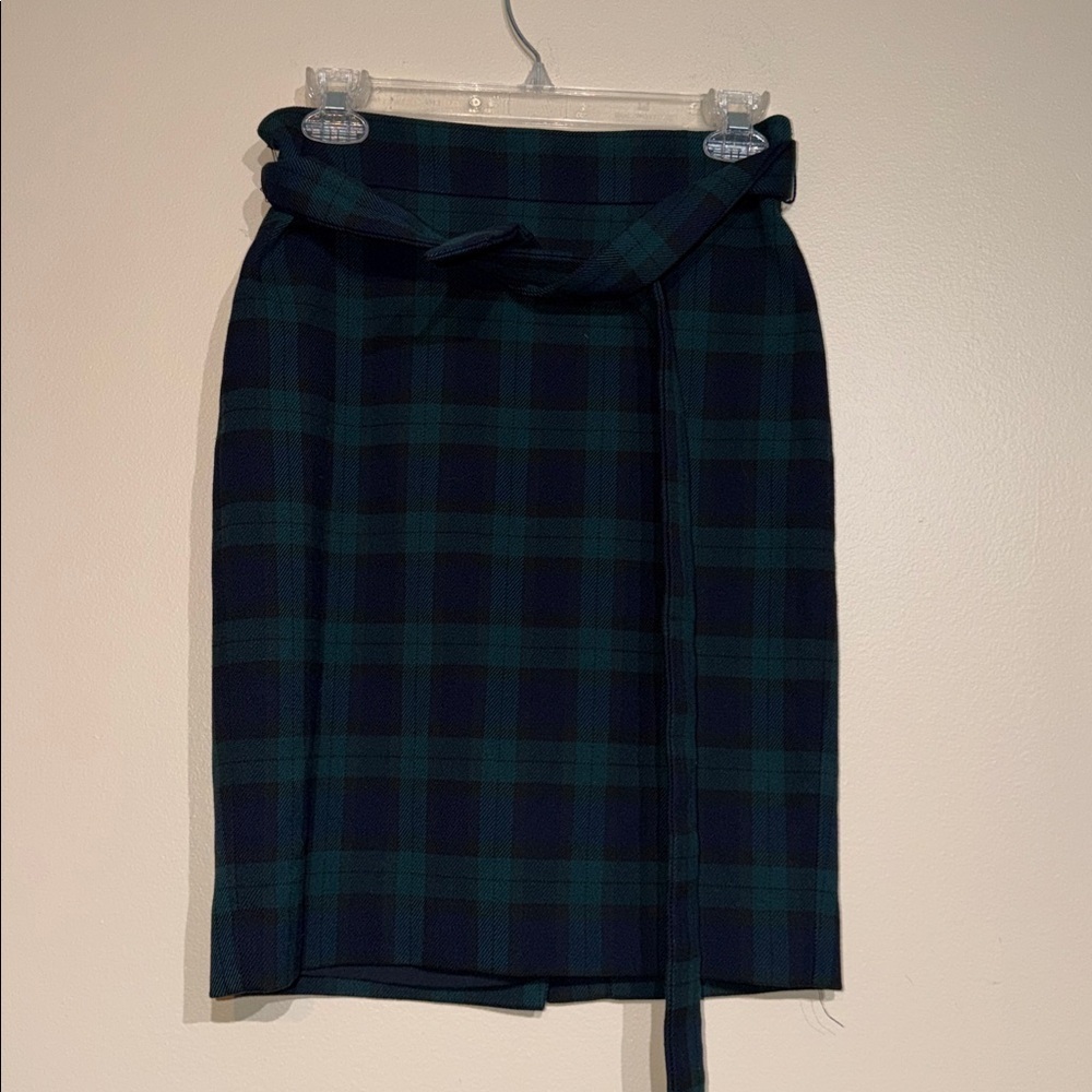 Ann Taylor Dark Plaid Pencil Skirt